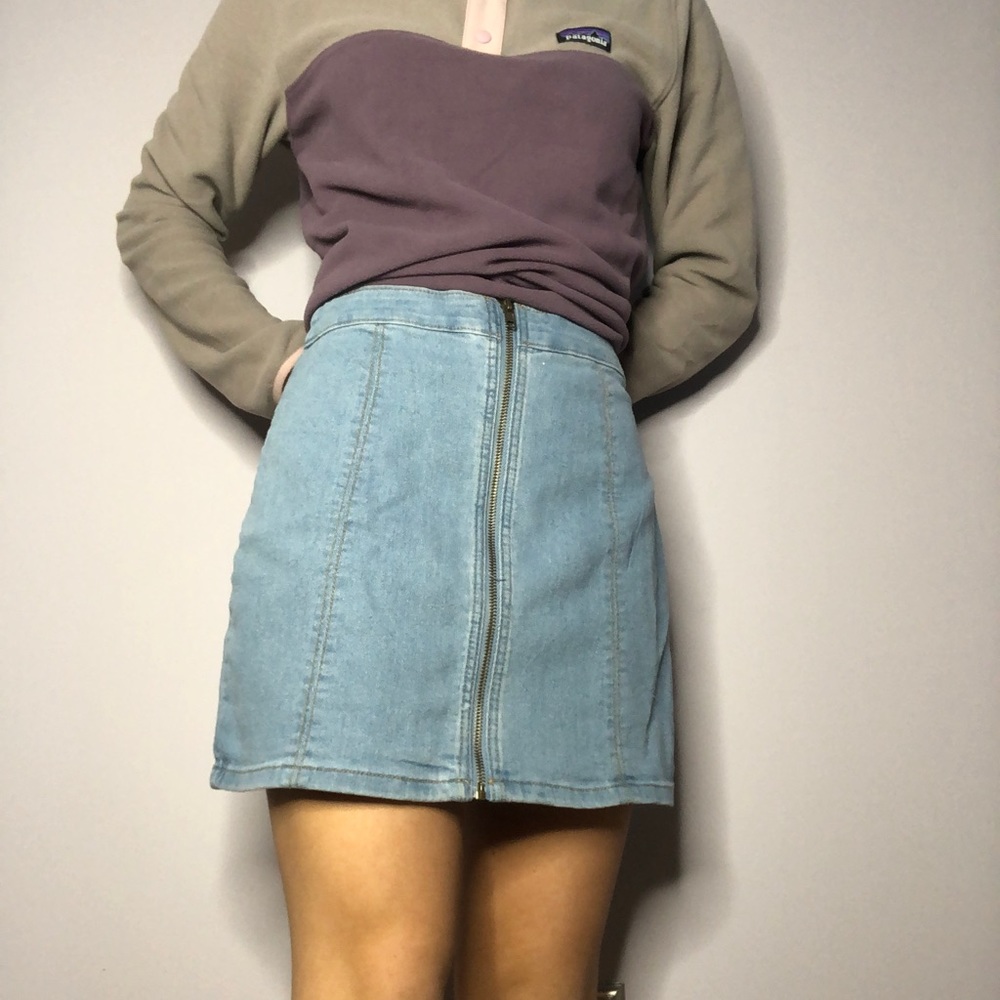 Jean zip up skirt(new)